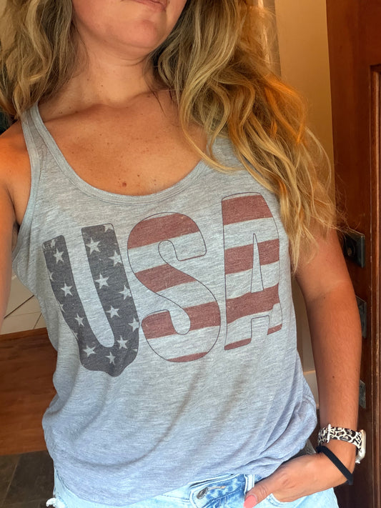 Women’s USA flowy racerback tank