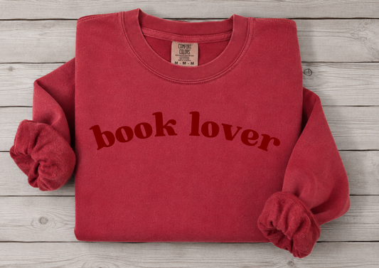 BOOK LOVER | Crimson Monochrome Crewneck