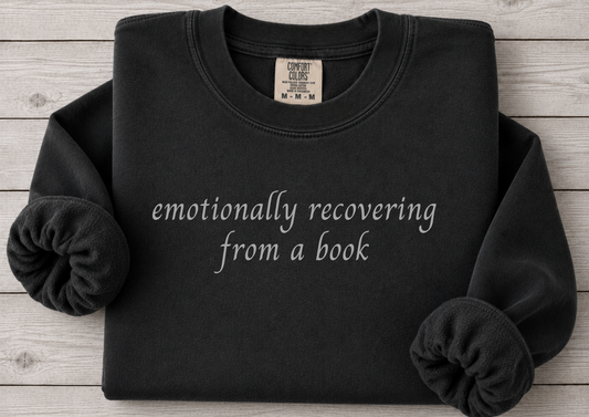 Recovering from a Book | Black Monochrome Crewneck