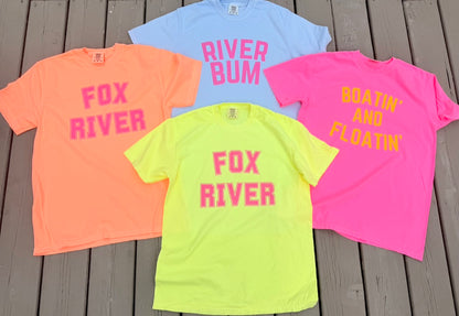 Neon Pink Boatin' and Floatin' Tee