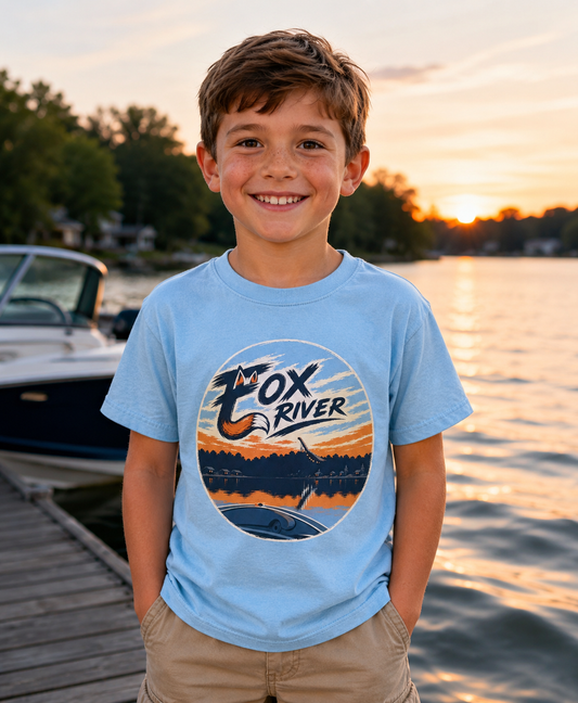 Kids Fox River Sunset Ski Jump Tee