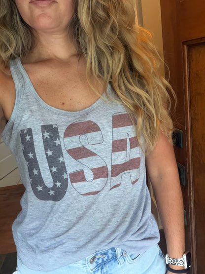 Women’s USA flowy racerback tank