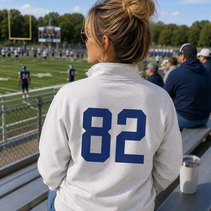 Football Mom Customized 1/4 Zip Pullover Sweatshirt