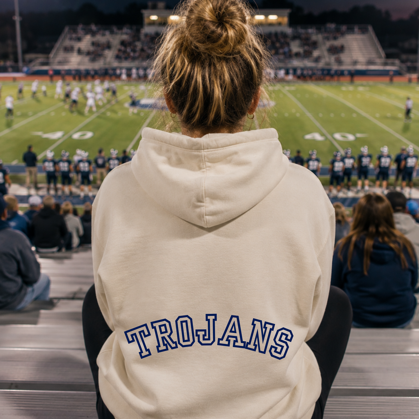 Vintage Trojans Outline Low Back Hoodie